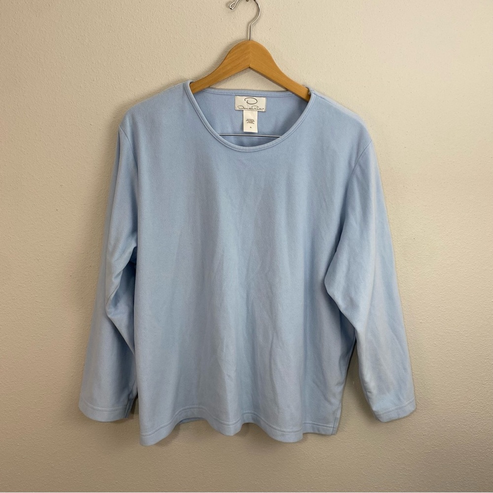 Oscar de la Renta Blue Long Sleeve Top‎ Size XL